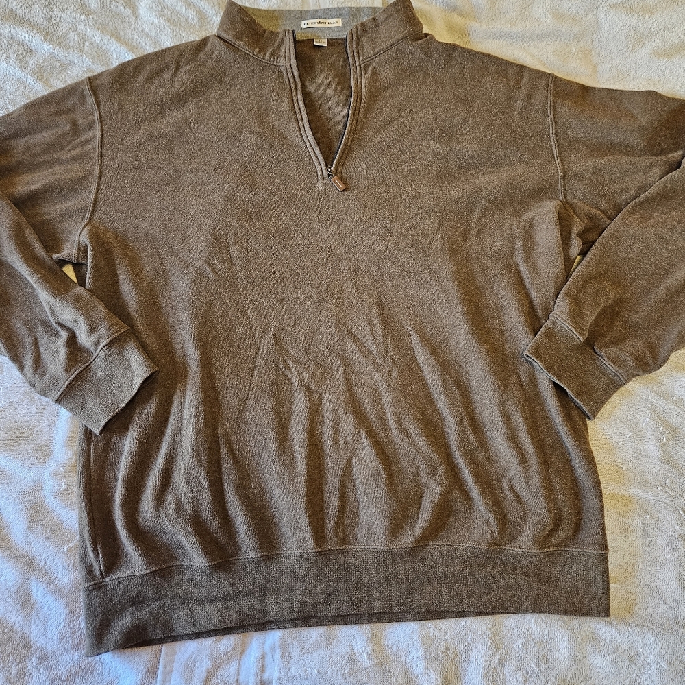 Peter Millar Mens XL 100% Cotton 1/4 zip pullover